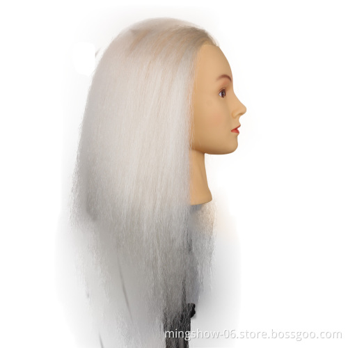 100% real human hair hairdresser doll barber mannequin hair training head